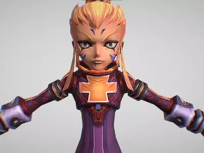 Odd Della-Robbia - Code Lyoko - Cute Anime Girl Character Low-poly 3D model