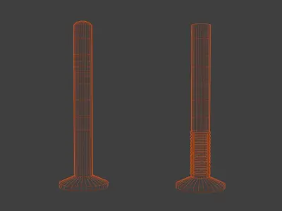 Traffic Cone Bollard  Balizador 3D model