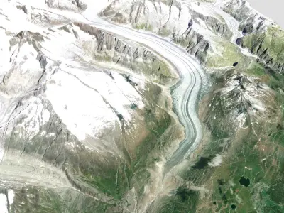 The Aletsch Glacier Bernese Alps Switzerland 3D model