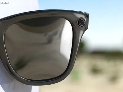 Black Ray Ban Stories Wayfarer Smart Glasses Dark Grey 3D model
