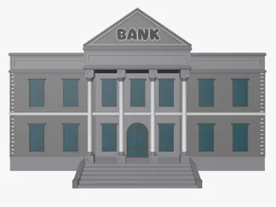 Cartoon Bank 3D model