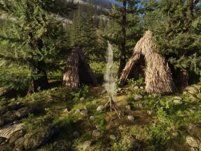 River Mountains Scene 3D model