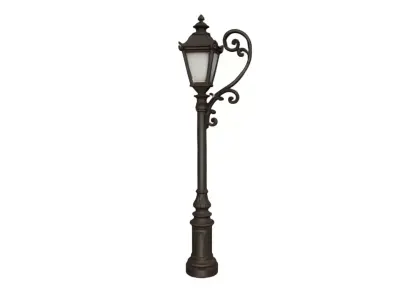 Ornate Victorian  Vintage Curved  Street Light Low-poly 3D model