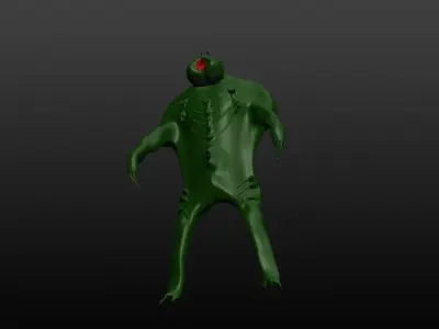 Mikrop alien Low-poly 3D model