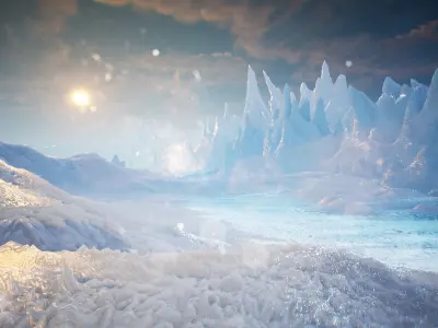 Arctic Landscape 25 Assets Low-poly 3D model