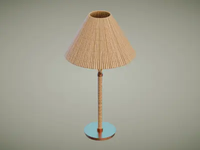Rattan Table Lamp Low-poly 3D model