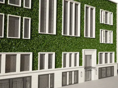 Facade with ivy 3D model