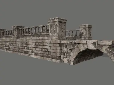 ruin set stone staircase Low-poly 3D model
