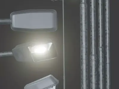 Street Light 5 Galvanized F2 M1 K0 A2 6000mm  Low-poly 3D model