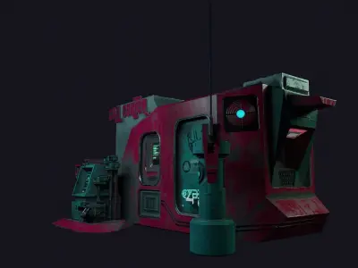 Sci-fi Call Center Low-poly 3D model