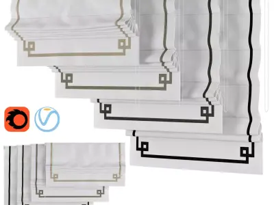 Roman Curtains 51 Loganova GREEK KEY DESIGN 3D model
