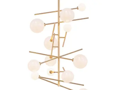 GLOBO modern chandelier with balls hanging from ceiling 3D model