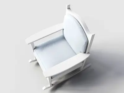 chair coastal slipcover Low-poly 3D model