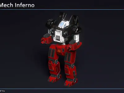 Light Mech Inferno Low-poly 3D model