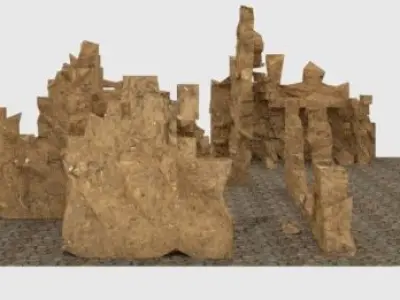 Blender 3D House Ruins 2 Free low-poly 3D model