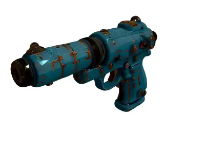 SciFi Blaster Pistol LowPoly Game Asset Low-poly 3D model