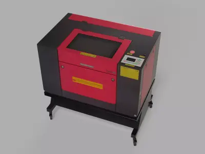 CNC Laser Cutting Machine Low-poly 3D model