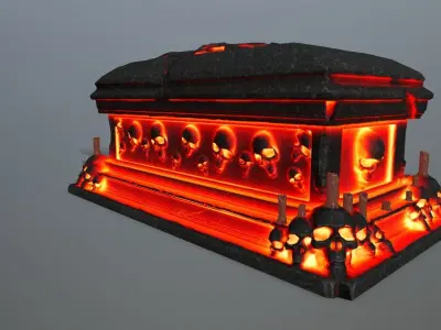 fire tomb  Low-poly 3D model