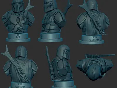 The Mandalorian Din Djarin Bust 3D print model