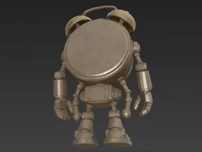 Sci-Fi Alarm Clock Robot PBR 3D Model 3D model