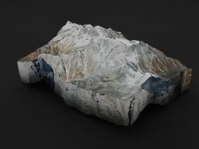Annapurna III Low-poly 3D model