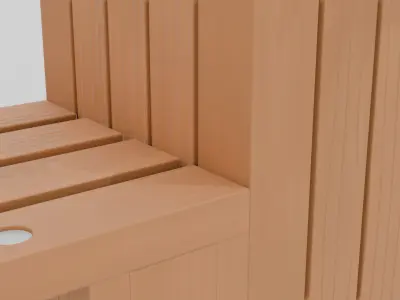 Outdoor Wooden Bench 12 Low-poly 3D model