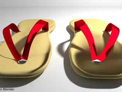 Selipar - malay slipper 3D model