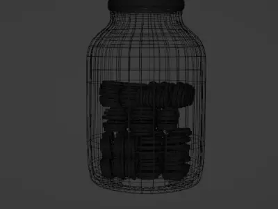 Jar of coins Free 3D model