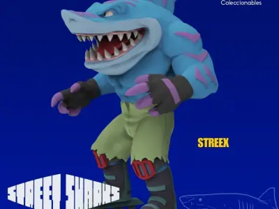 Street Sharks - Streex - Full figure 3D print model