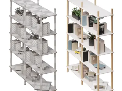 Bookshelf Olav-2 White 3D model