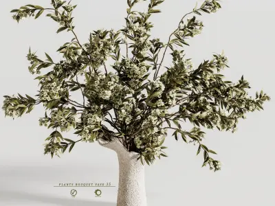 plants bouquet vase 35 3D model
