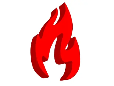 Fire Symbol v3 009 Low-poly 3D model