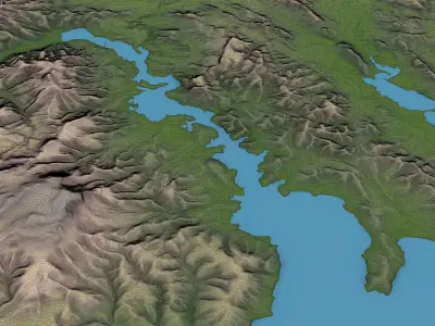 Hobart -3D Terrain Model Low-poly 3D model
