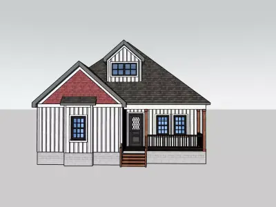 Cute 3-Bed Southern Cottage Home 3D Model 3D model