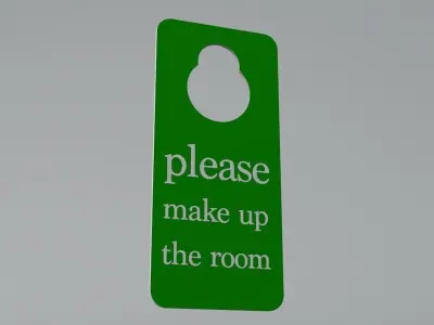 Hotel Room Door Handle Latch Sign Low-poly 3D model