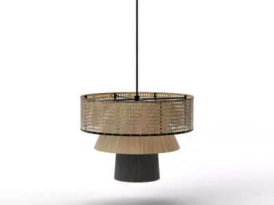 Rylie Pendant Series - Modern Tapered Glass and Brass Chandelier Low-poly 3D model