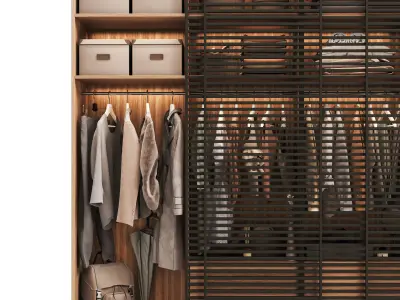 Wardrobe compartment doors Stripe 3D model