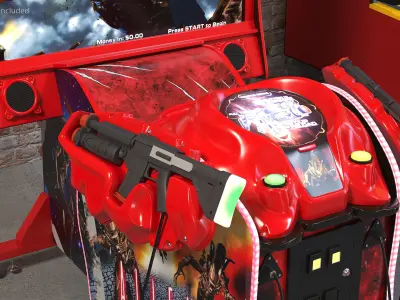  Arcade Machine Aliens Armageddon On State State Rigged for Cinema 4D 