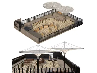 Dog walking area 3 3D model