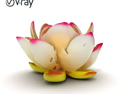 Lotus Flower Sculpture model pack Low-poly 3D model
