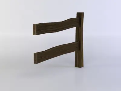 Fence segment Low-poly 3D model