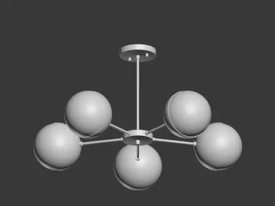 Suspension light Copper Light Chandelier 5 3D model