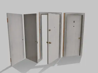 Door white 01 Low-poly 3D model