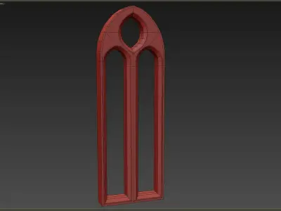 Medieval window Low-poly 3D model