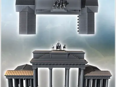 Brandenburg Gate monument Berlin Germany - Modern WW2 WW1 World  3D print model