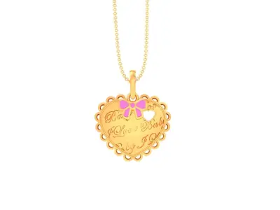 Kids Heart Pendants 3dm STL OBJ FBX Renders Details 3D print model get