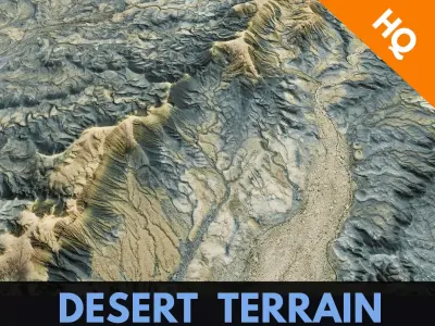 Desert Surface Terrain Landscape Environment PBR 16 Low-poly 3D model