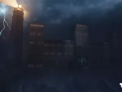 Haunted Prison Environment Low-poly 3D model