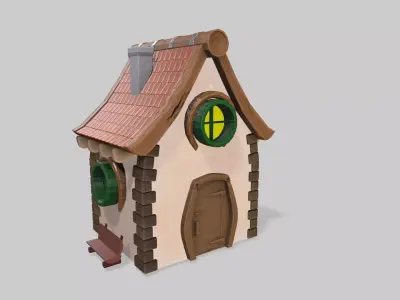 Cartoun House Low-poly 3D model
