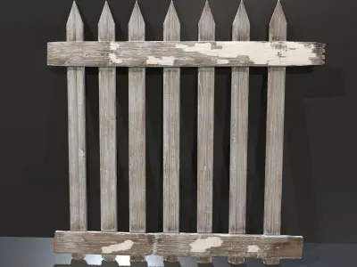 Fence PBR Game Ready Low-poly 3D mode Low-poly 3D model